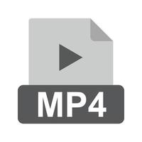 MP4 Flat Greyscale Icon vector