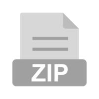 zip plano icono en escala de grises vector