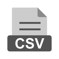 CSV Flat Greyscale Icon vector