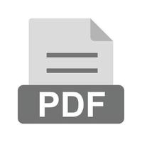 PDF Flat Greyscale Icon vector