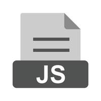 js icono plano en escala de grises vector