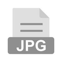 JPG Flat Greyscale Icon vector