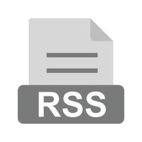 RSS Flat Greyscale Icon vector