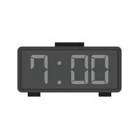 icono de reloj digital en escala de grises plana vector