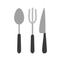 Utensils Flat Greyscale Icon vector