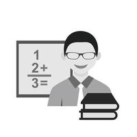 Teacher Male Flat Greyscale Icon vector