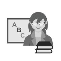 Teacher Female Flat Greyscale Icon vector