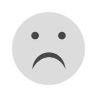 Sad Flat Greyscale Icon vector