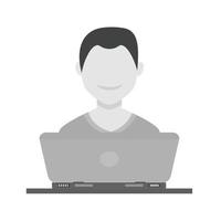 Software Engineer Flat Greyscale Icon vector