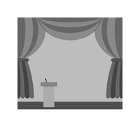 Stage Flat Greyscale Icon vector