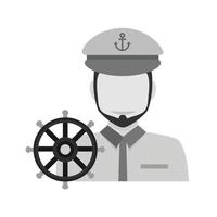 Ship Captain Flat Greyscale Icon vector