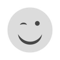 Winking Flat Greyscale Icon vector