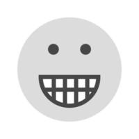 Big Grin Flat Greyscale Icon vector