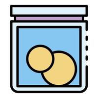 Forensic jar icon color outline vector