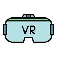 Vr glasses icon color outline vector