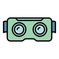 Cyber game goggles icon color outline vector