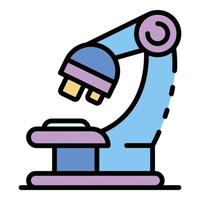 Forensic microscope icon color outline vector