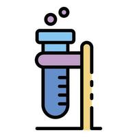 Forensic lab test tube icon color outline vector