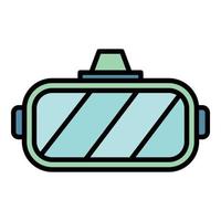 Virtual reality helmet icon color outline vector