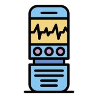 Digital dictaphone icon color outline vector
