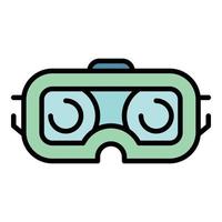 Smartphone vr goggles icon color outline vector