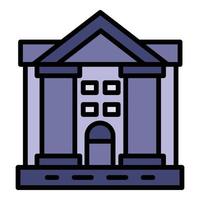 Justice courthouse icon color outline vector