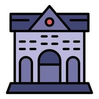 Lawyers courthouse icon color outline vector