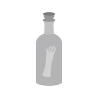 Scroll in Bottle Flat Greyscale Icon vector