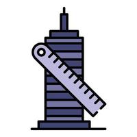 Measurement building plan icon color outline vector