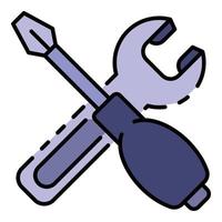 Screwdriver key icon color outline vector