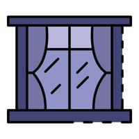 House window icon color outline vector