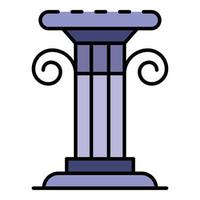 Greek column icon color outline vector