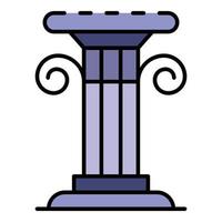 Greek column icon color outline vector