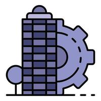 City architectural building icon color outline vector