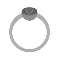 icono de anillo plano en escala de grises vector