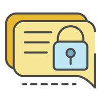 Locked chat icon color outline vector