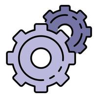 Cog wheel icon color outline vector