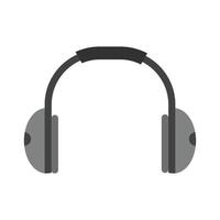 Headphones Flat Greyscale Icon vector