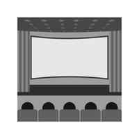 icono de cine plano en escala de grises vector