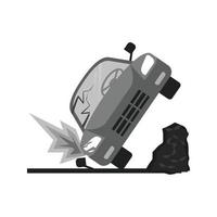 Accident Flat Greyscale Icon vector