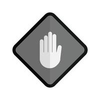 Hand Sign Flat Greyscale Icon vector