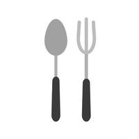 Spoon and Fork Flat Greyscale Icon vector