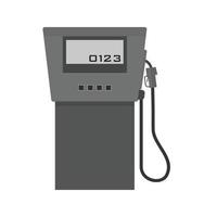 servicio de gasolinera icono plano en escala de grises vector