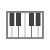 Piano Keyboard Flat Greyscale Icon vector