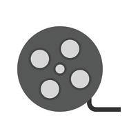 Film Reel Flat Greyscale Icon vector