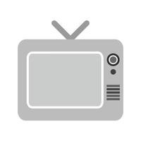 Television Flat Greyscale Icon vector