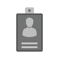 Identity Card Flat Greyscale Icon vector