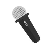 Mic with wire Flat Greyscale Icon vector