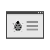 Web Crawler Flat Greyscale Icon vector