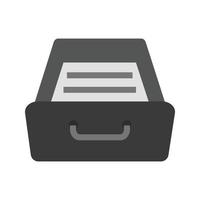 Drawer Flat Greyscale Icon vector